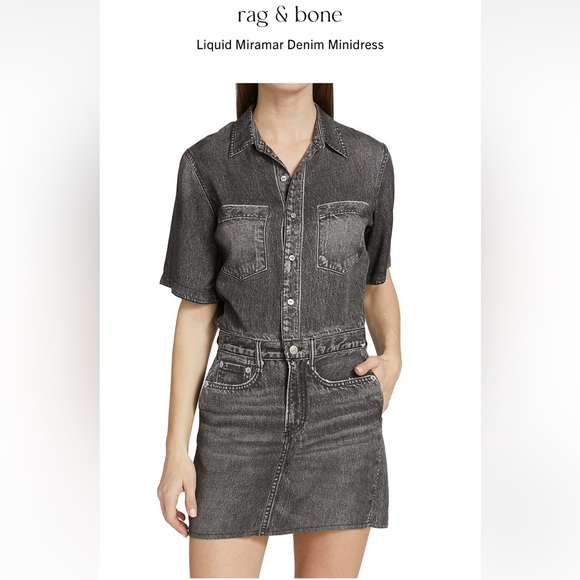 Rag & Bone NWOT Liquid Miramar Black Magic Printed Tencel Tromp L'oeil Dress - Picture 7 of 16